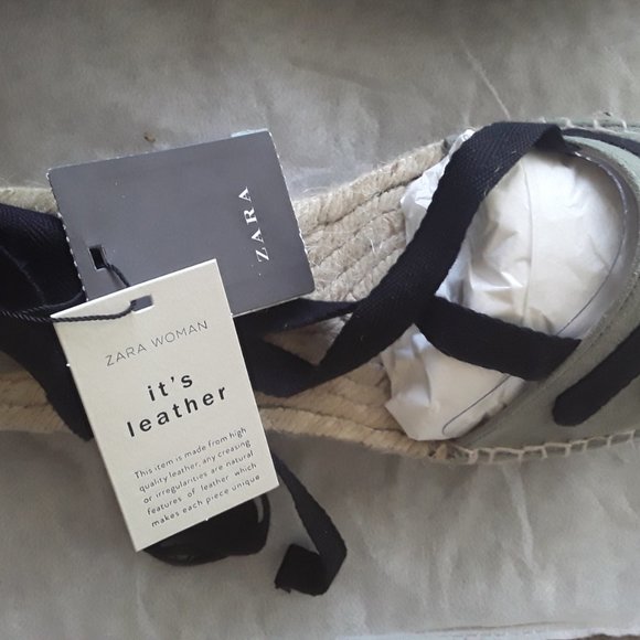 NWT Zara Lace-Up Espadrilles Sandals Size 10 EU 41 - Picture 3 of 11